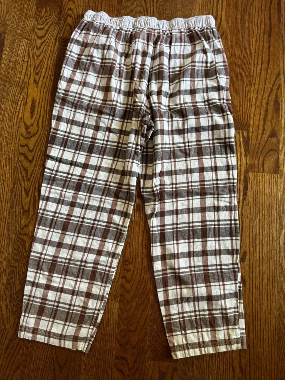 ddie Bauer Men’s L Brown Plaid Cotton Lounge Pajama Pants Drawstring